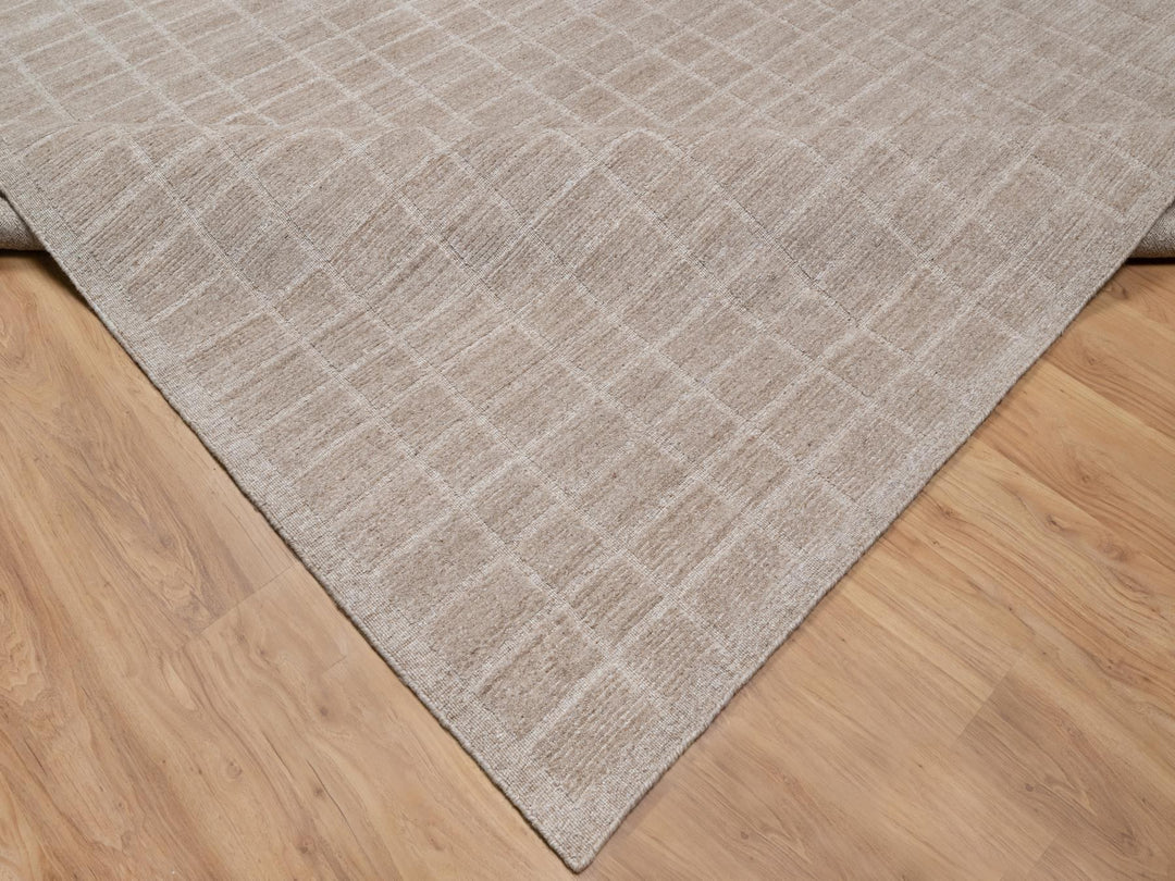 8'2" x 9'10" New Hand Loomed Brown Wool Rectangle Oriental Rug - MOA10290703