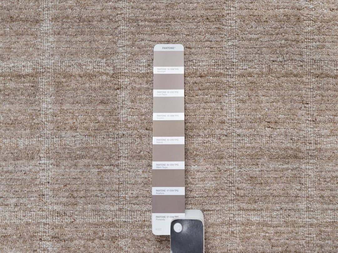 8'2" x 9'10" New Hand Loomed Brown Wool Rectangle Oriental Rug - MOA10290703