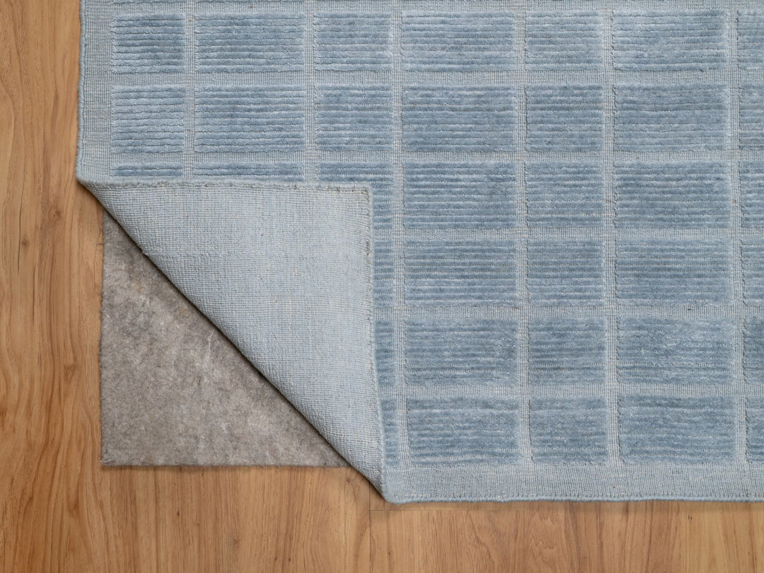 8'2" x 9'10" New Hand Loomed Blue Wool Rectangle Oriental Rug - MOA10290705