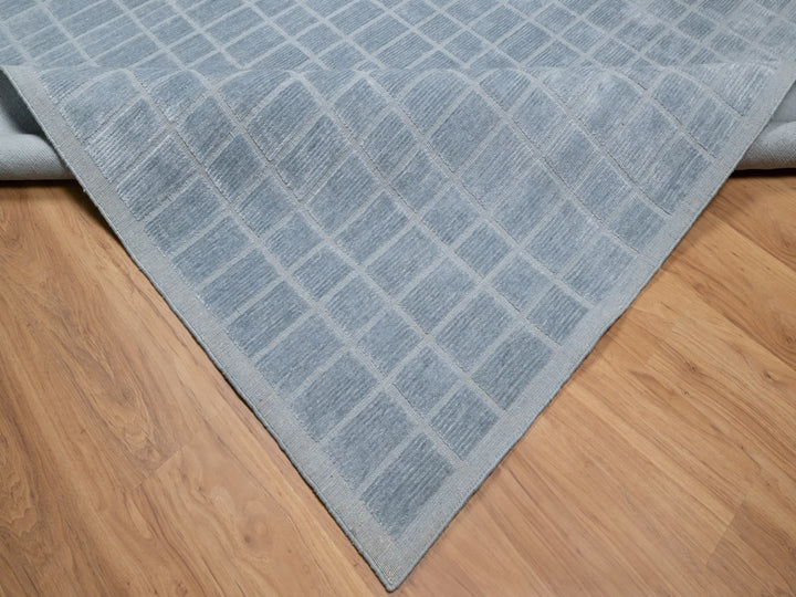 8'2" x 9'10" New Hand Loomed Blue Wool Rectangle Oriental Rug - MOA10290705