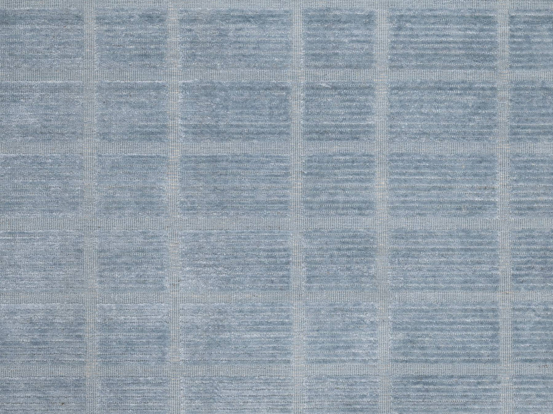 8'2" x 9'10" New Hand Loomed Blue Wool Rectangle Oriental Rug - MOA10290705