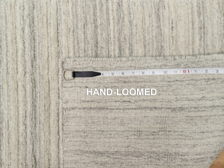 2'7" x 11'10" New Hand Loomed Beige Wool Runner Oriental Rug - MOA10290719