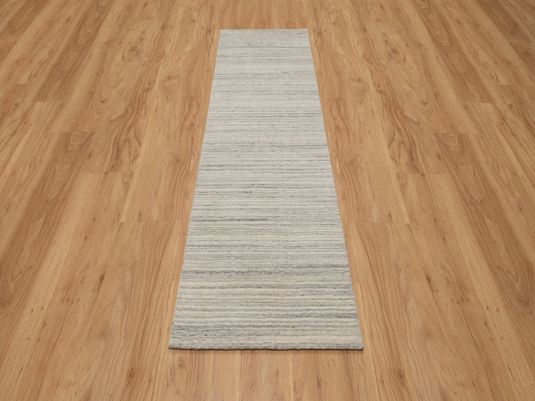 2'5" x 8'0" New Hand Loomed Beige Wool Runner Oriental Rug - MOA10290720