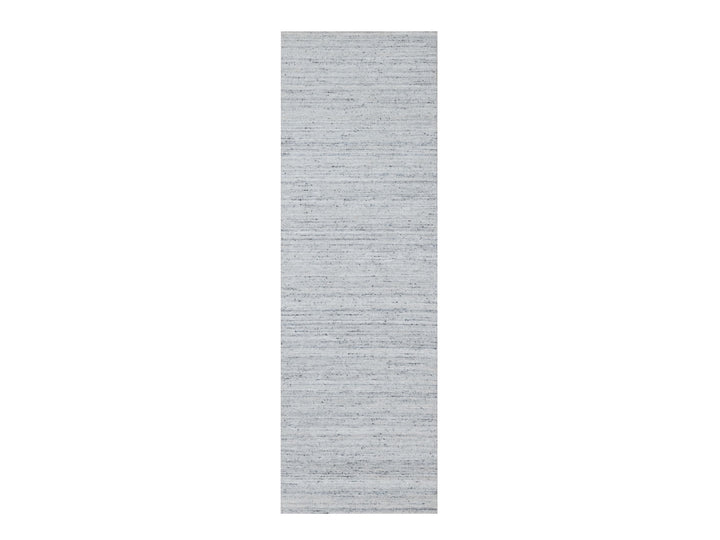 2'7" x 8'0" New Hand Loomed Grey Wool Runner Oriental Rug - MOA10290726