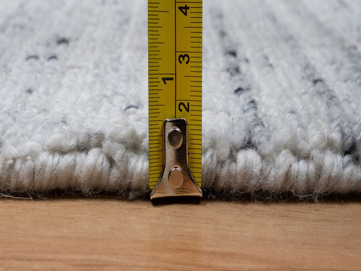 2'7" x 8'0" New Hand Loomed Grey Wool Runner Oriental Rug - MOA10290726