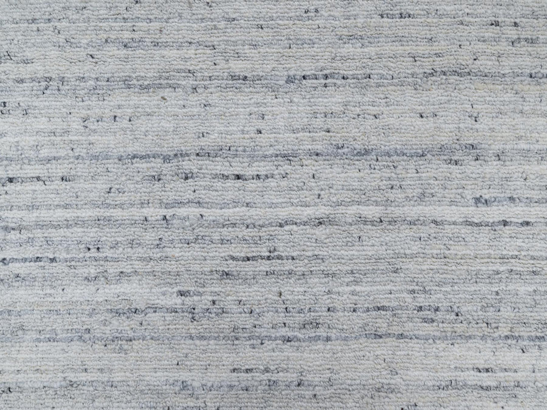 2'7" x 8'0" New Hand Loomed Grey Wool Runner Oriental Rug - MOA10290727