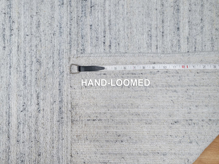 2'7" x 8'0" New Hand Loomed Grey Wool Runner Oriental Rug - MOA10290727