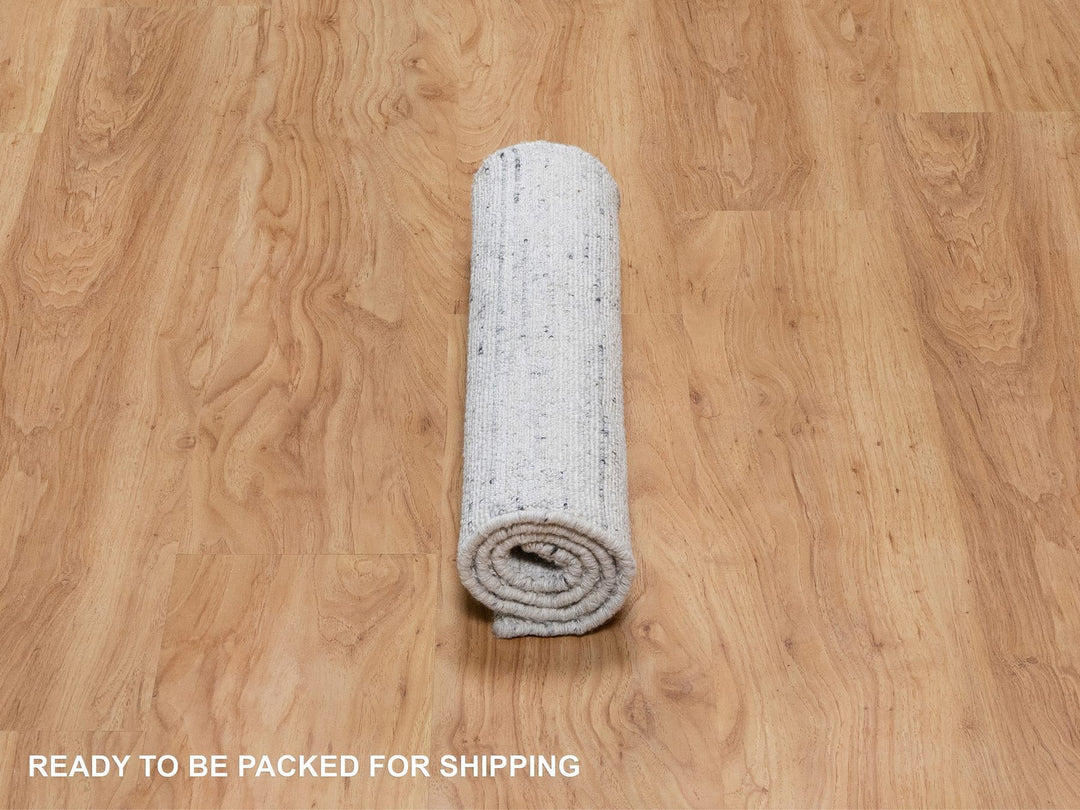 2'0" x 3'0" New Hand Loomed Grey Wool Rectangle Oriental Rug - MOA10290786