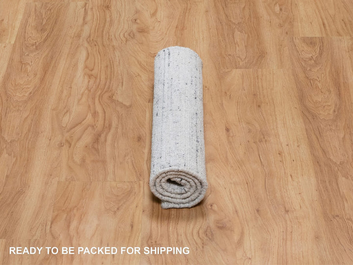 2'0" x 3'0" New Hand Loomed Grey Wool Rectangle Oriental Rug - MOA10290786