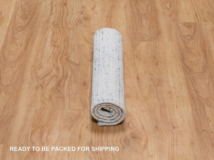 2'0" x 3'0" New Hand Loomed Grey Wool Rectangle Oriental Rug - MOA10290787