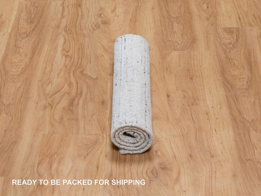 2'0" x 3'0" New Hand Loomed Grey Wool Rectangle Oriental Rug - MOA10290787