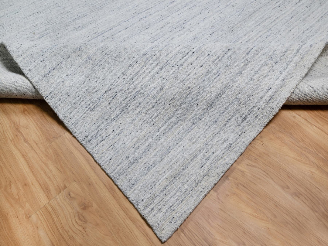 12'0" x 14'10" New Hand Loomed Grey Wool Rectangle Oriental Rug - MOA10290788