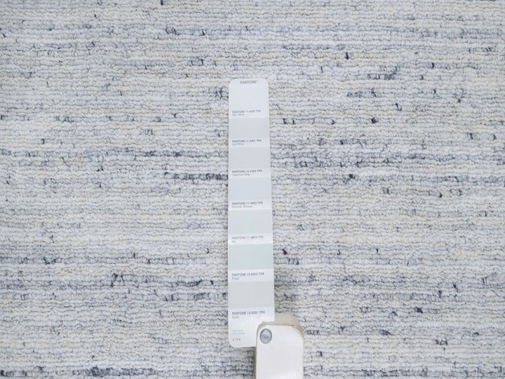 12'0" x 14'10" New Hand Loomed Grey Wool Rectangle Oriental Rug - MOA10290788