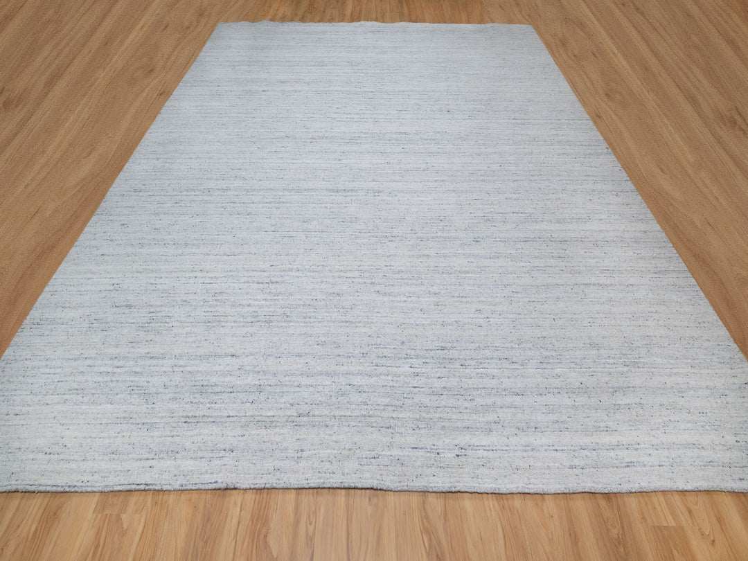 11'9" x 11'10" New Hand Loomed Grey Wool Square Oriental Rug - MOA10290789