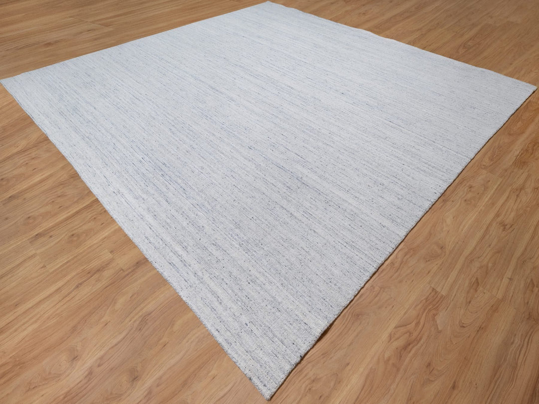 11'9" x 11'10" New Hand Loomed Grey Wool Square Oriental Rug - MOA10290789