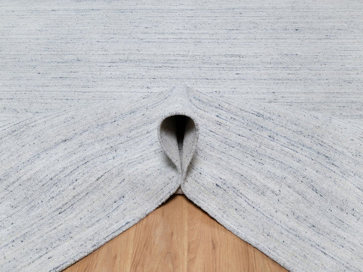 11'9" x 11'10" New Hand Loomed Grey Wool Square Oriental Rug - MOA10290789