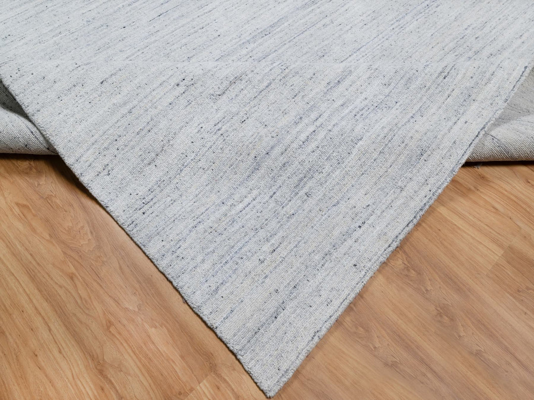 11'9" x 11'10" New Hand Loomed Grey Wool Square Oriental Rug - MOA10290789