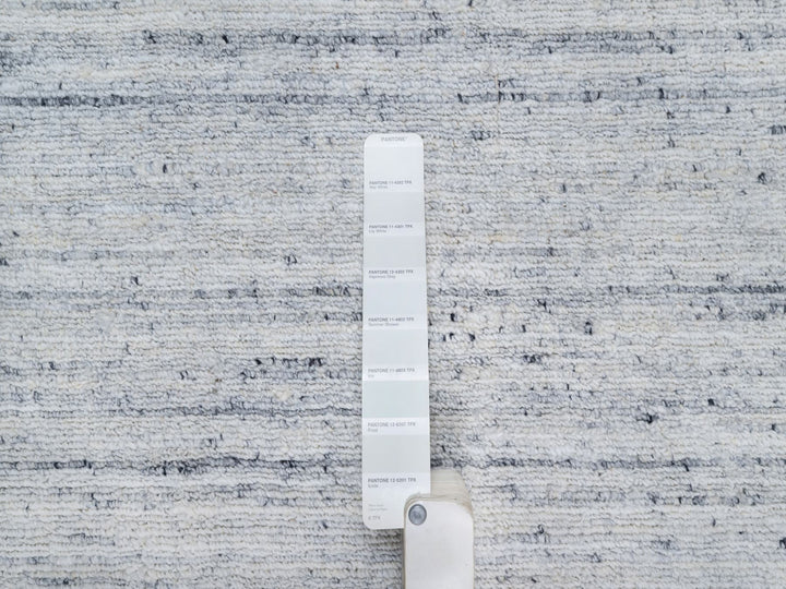 11'9" x 11'10" New Hand Loomed Grey Wool Square Oriental Rug - MOA10290789