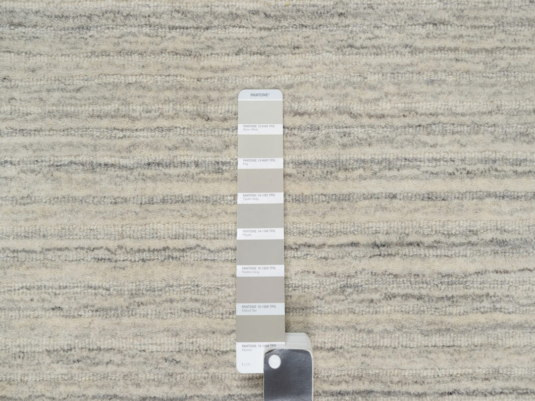 12'0" x 14'8" New Hand Loomed Beige Wool Rectangle Oriental Rug - MOA10290790