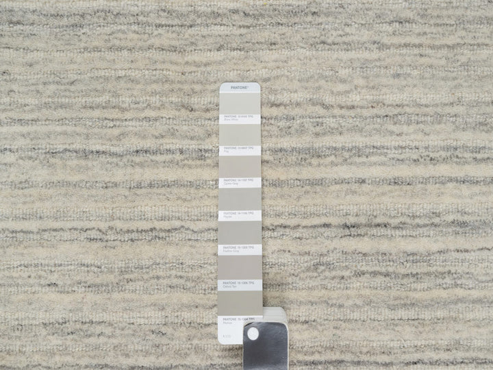 12'0" x 14'8" New Hand Loomed Beige Wool Rectangle Oriental Rug - MOA10290790