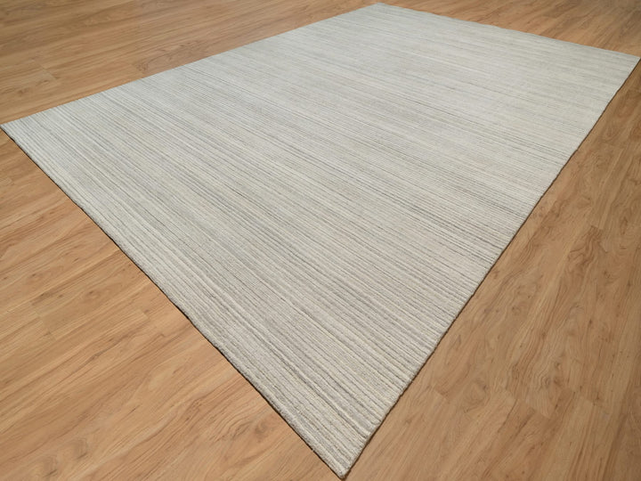 12'1" x 17'7" New Hand Loomed Beige Wool Rectangle Oriental Rug - MOA10290791