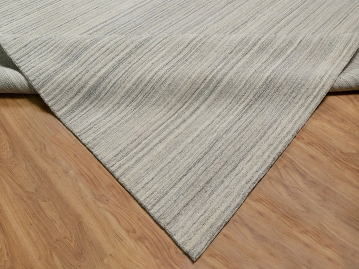 12'1" x 17'7" New Hand Loomed Beige Wool Rectangle Oriental Rug - MOA10290791