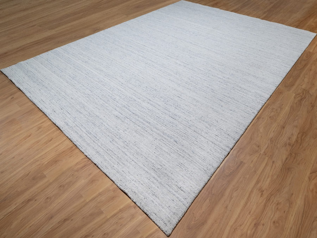 10'0" x 13'10" New Hand Loomed Grey Wool Rectangle Oriental Rug - MOA10290798