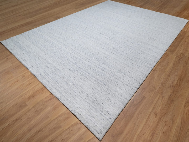 10'0" x 13'10" New Hand Loomed Grey Wool Rectangle Oriental Rug - MOA10290798