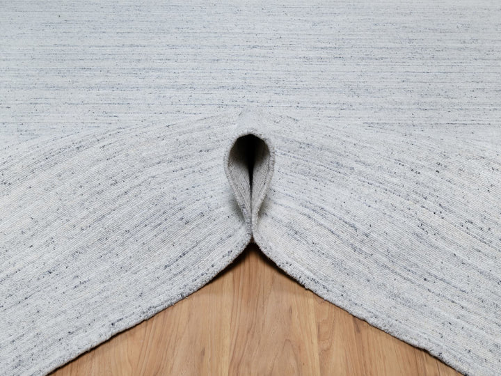10'0" x 13'10" New Hand Loomed Grey Wool Rectangle Oriental Rug - MOA10290798