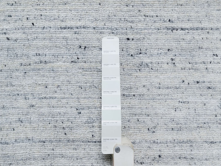 10'0" x 13'10" New Hand Loomed Grey Wool Rectangle Oriental Rug - MOA10290798