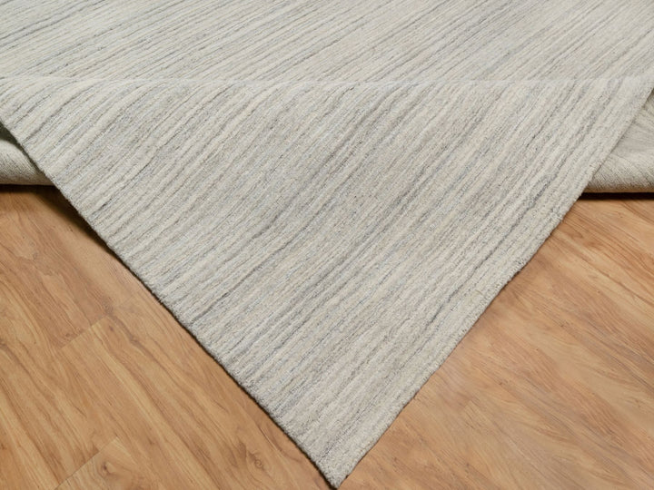 12'0" x 14'9" New Hand Loomed Beige Wool Rectangle Oriental Rug - MOA10290799