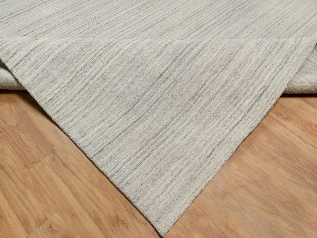 12'0" x 14'9" New Hand Loomed Beige Wool Rectangle Oriental Rug - MOA10290799