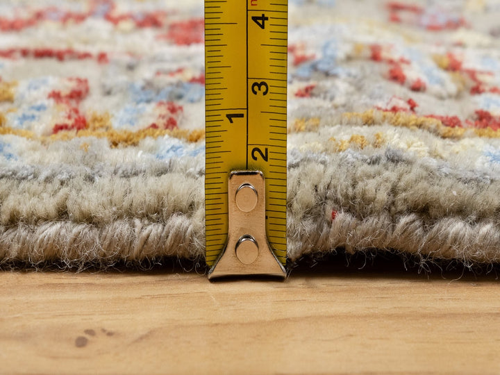 6'2" x 24'0" New Hand Knotted Beige Wool & Silk Runner Oriental Rug - MOA10290809