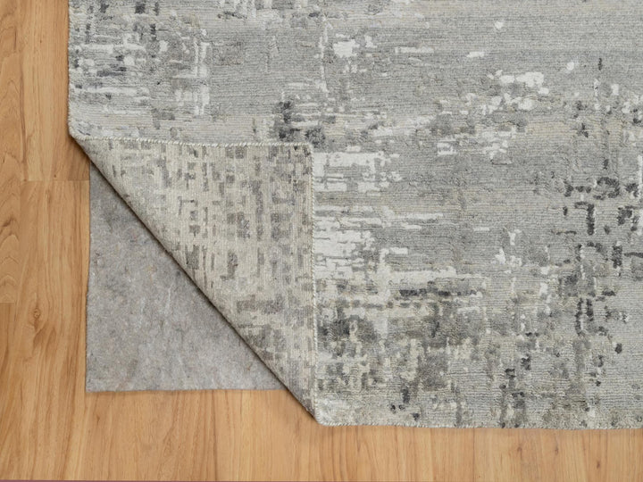 12'0" x 14'9" New Hand Knotted Grey Wool Rectangle Oriental Rug - MOA10290837