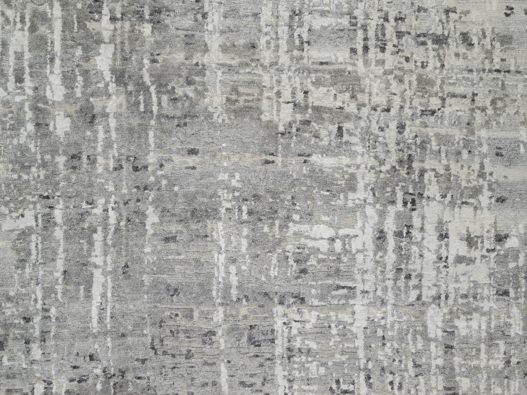 12'0" x 14'9" New Hand Knotted Grey Wool Rectangle Oriental Rug - MOA10290837