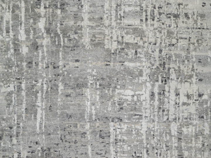 12'0" x 14'9" New Hand Knotted Grey Wool Rectangle Oriental Rug - MOA10290837