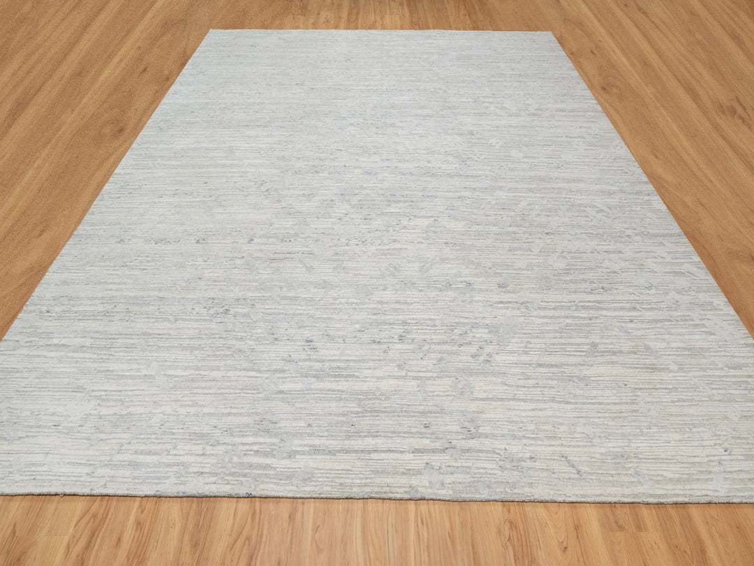 12'0" x 12'1" New Hand Knotted Grey Wool Square Oriental Rug - MOA10290850