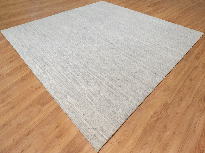 12'0" x 12'1" New Hand Knotted Grey Wool Square Oriental Rug - MOA10290850