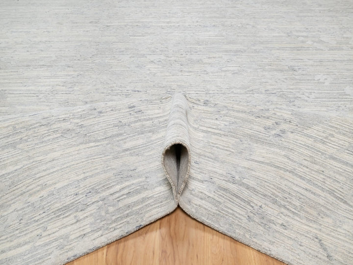 12'0" x 12'1" New Hand Knotted Grey Wool Square Oriental Rug - MOA10290850