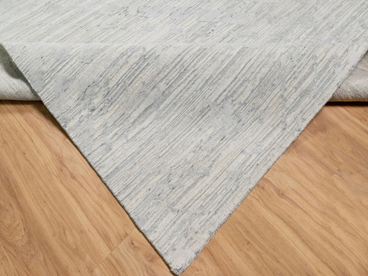 12'0" x 12'1" New Hand Knotted Grey Wool Square Oriental Rug - MOA10290850