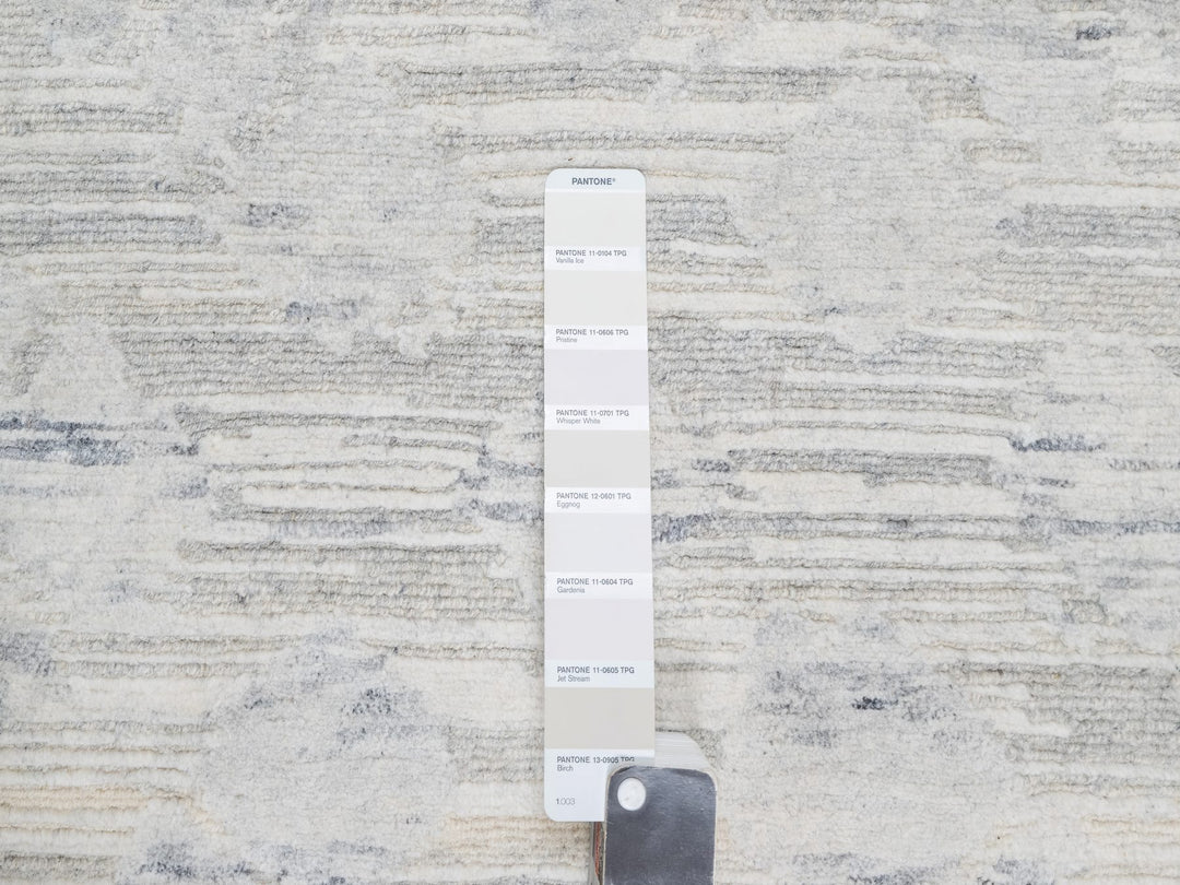 12'0" x 12'1" New Hand Knotted Grey Wool Square Oriental Rug - MOA10290850