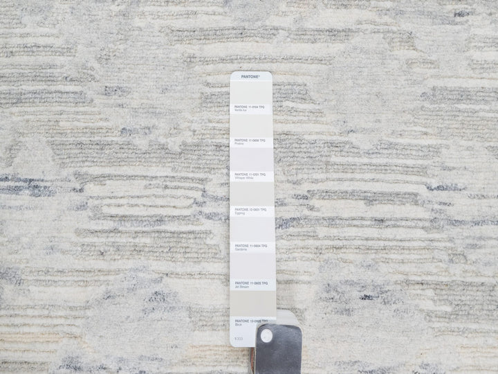 12'0" x 12'1" New Hand Knotted Grey Wool Square Oriental Rug - MOA10290850