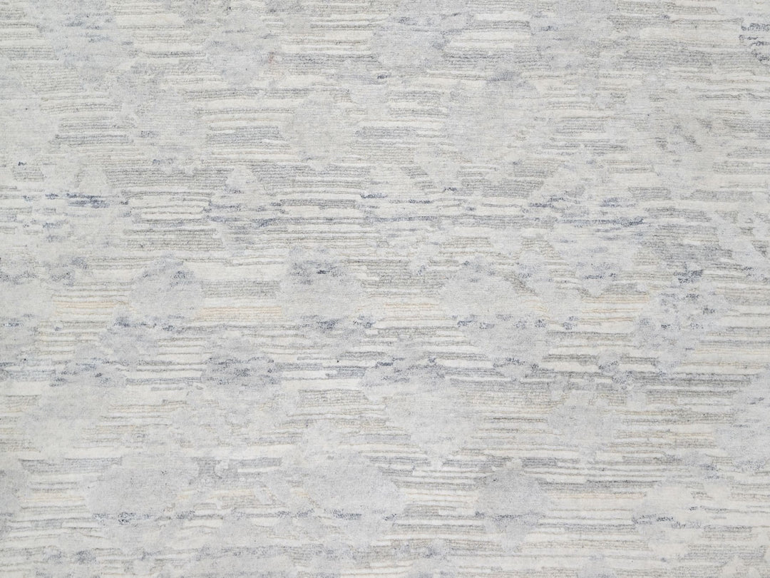 12'0" x 12'1" New Hand Knotted Grey Wool Square Oriental Rug - MOA10290850