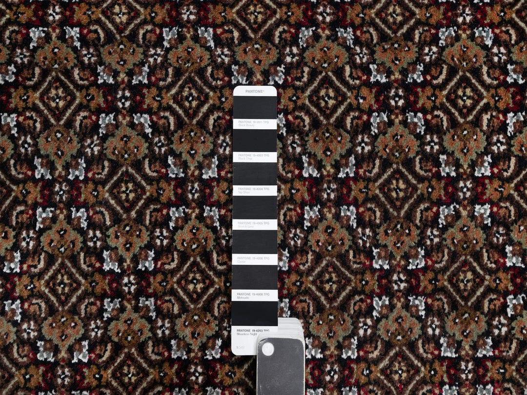 11'8" x 15'2" New Hand Knotted Black Wool Rectangle Oriental Rug - MOA10291056