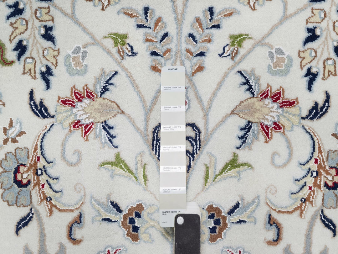 10'2" x 14'0" New Hand Knotted Ivory Wool & Silk Rectangle Oriental Rug - MOA10291057