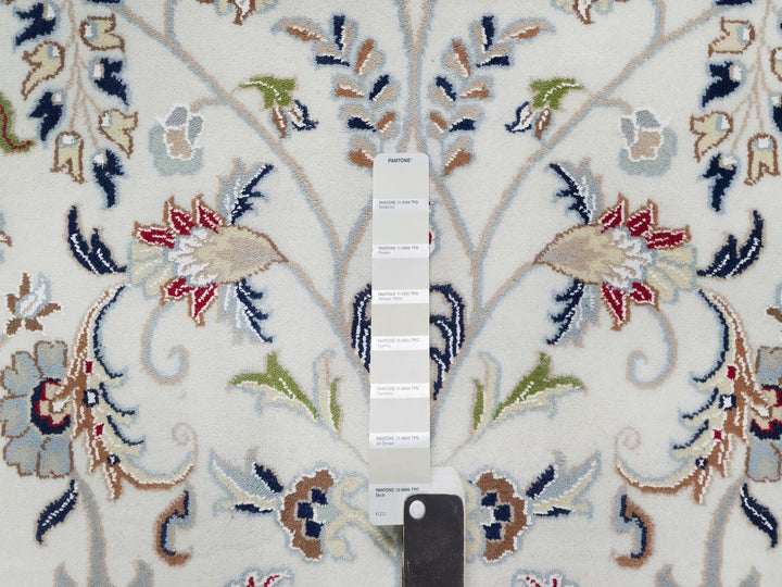 10'2" x 14'0" New Hand Knotted Ivory Wool & Silk Rectangle Oriental Rug - MOA10291057