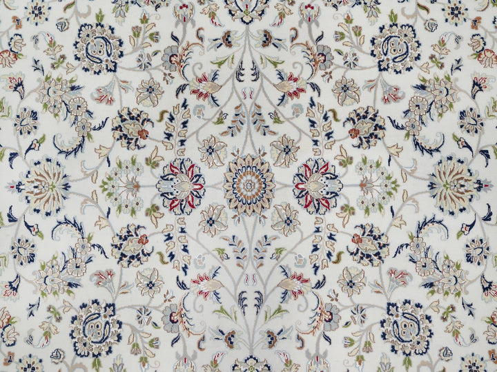 10'2" x 14'0" New Hand Knotted Ivory Wool & Silk Rectangle Oriental Rug - MOA10291057