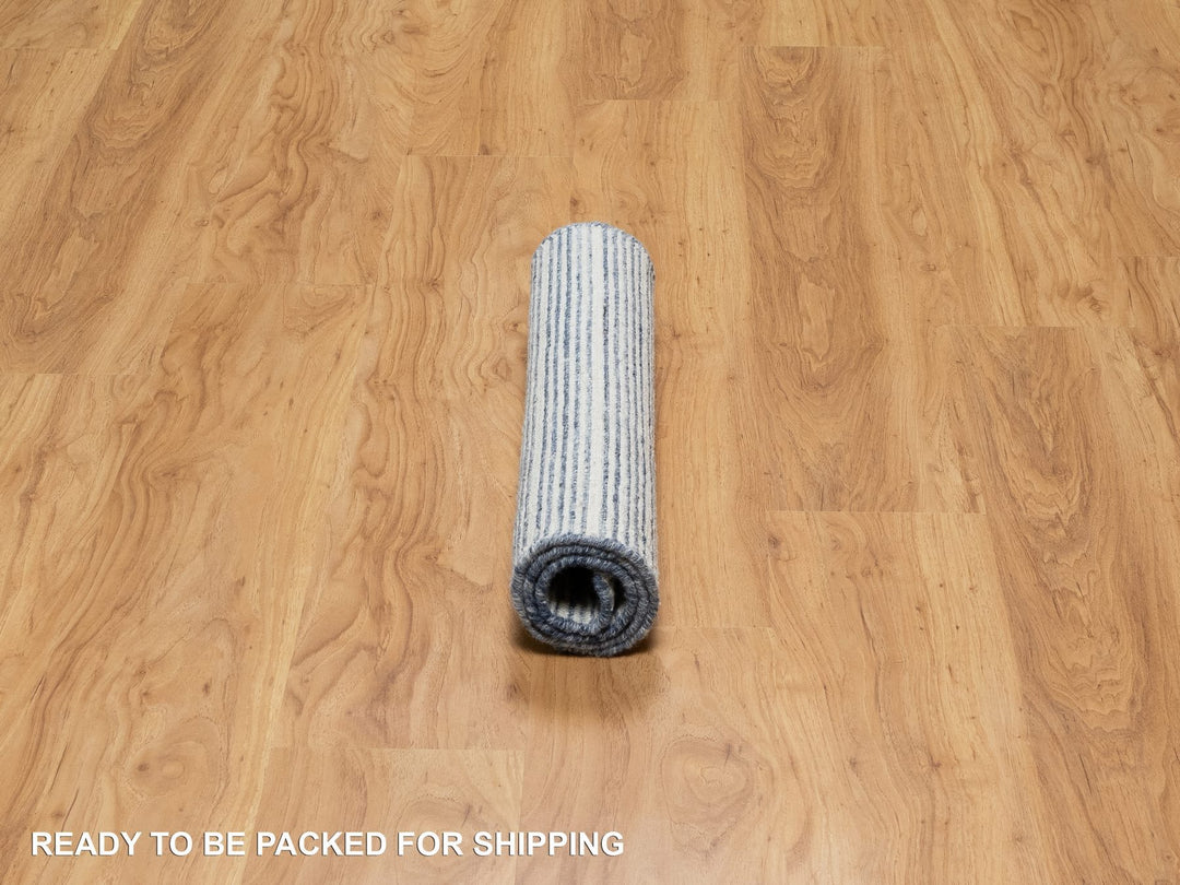 2'2" x 3'1" New Hand Loomed Blue Wool Rectangle Oriental Rug - MOA10291062