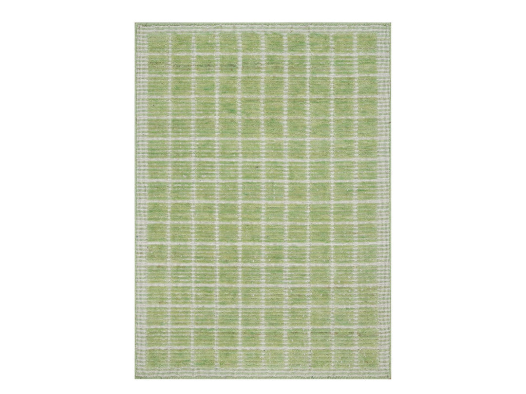 2'2" x 3'1" New Hand Loomed Green Wool Rectangle Oriental Rug - MOA10291064