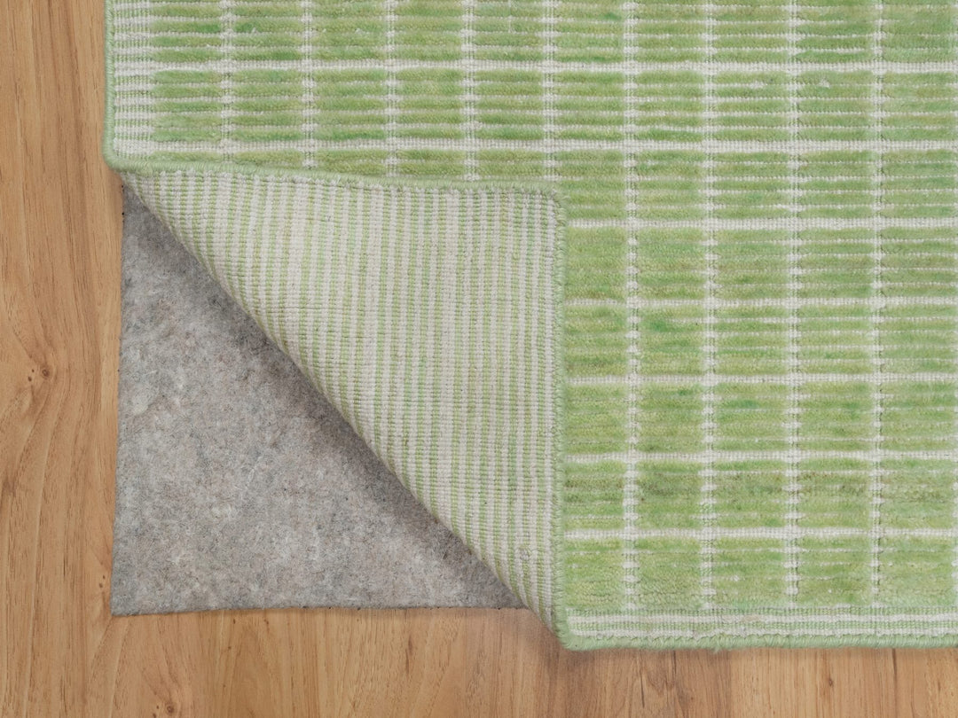 2'2" x 3'1" New Hand Loomed Green Wool Rectangle Oriental Rug - MOA10291064